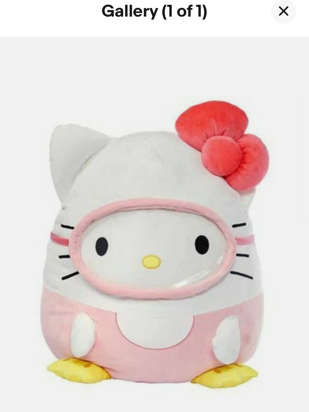 Hello Kitty scuba squish-mallow Pouch in White, Pink & Red with Yellow Accents